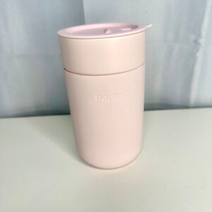 Porter 16oz Blush Pink Ceramic Mug w/ Lid & Silicone Grip